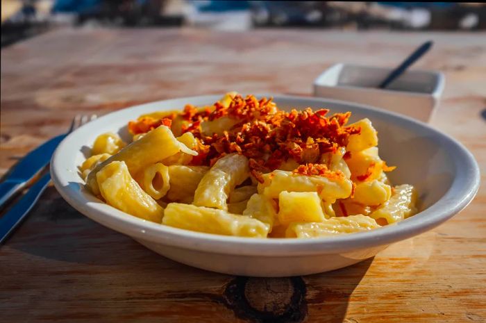 Indulge in Alpine Farmers’ Macaroni (Älplermagronen) at the Flumserberg ski resort in Switzerland