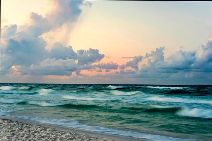 Sunset view of the Emerald Coast, Florida