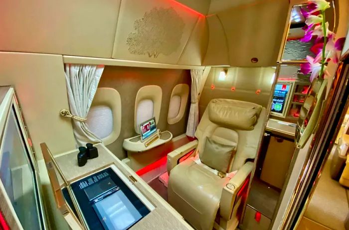 Emirates' newly designed 777-300ER First Class cabin