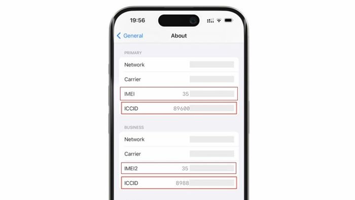 So sánh ICCID với IMEI
