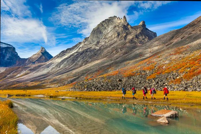 Hikers exploring Gates of the Arctic National Park, Alaska