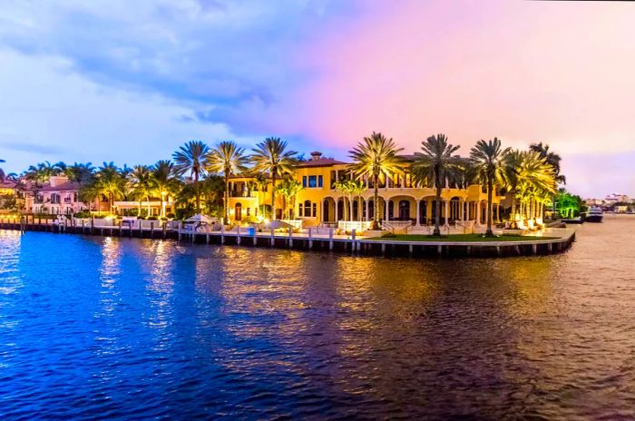 The canal adjacent to Las Olas Boulevard in Fort Lauderdale, Florida