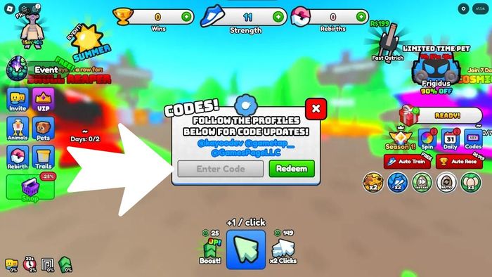 Hướng dẫn nhập mã Animal Race - Bước 3