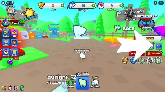 Hướng dẫn nhập mã Animal Race - Bước 2