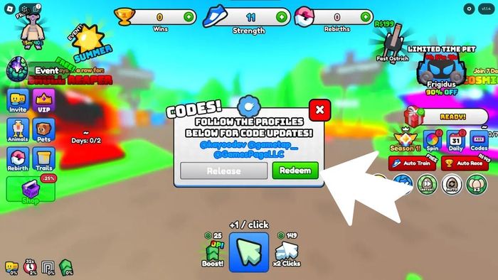 Hướng dẫn nhập mã Animal Race - Bước 4