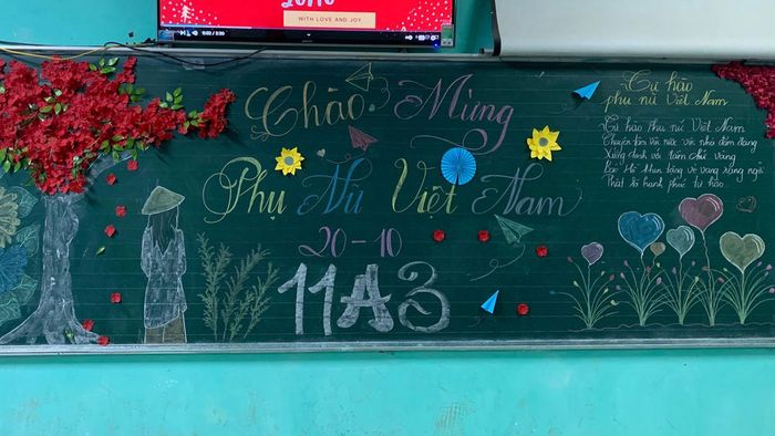 Nên viết gì khi trang trí bảng 20/10