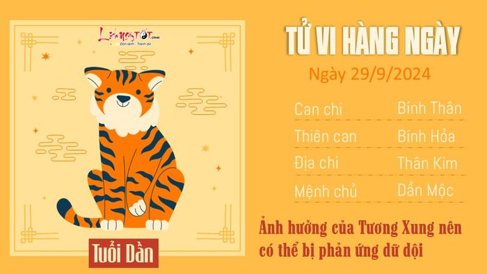Tử vi hàng ngày 29/9/2024 của 12 con giáp - tuổi Dần