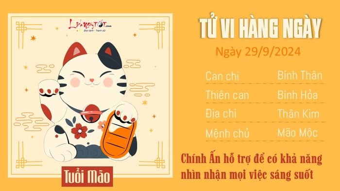 Tử vi hàng ngày 29/9/2024 của 12 con giáp - tuổi Mão