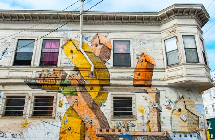 A stunning mural in the Mission District of San Francisco.