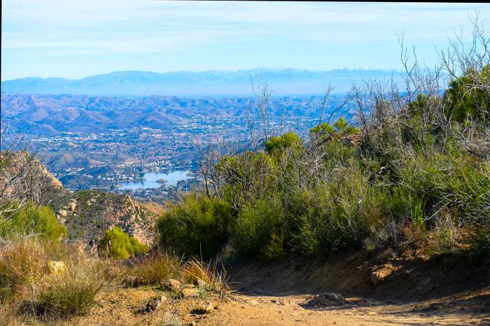 Scenic views while hiking to the summit of Sandstone Mountain in the Santa Monica Mountains.