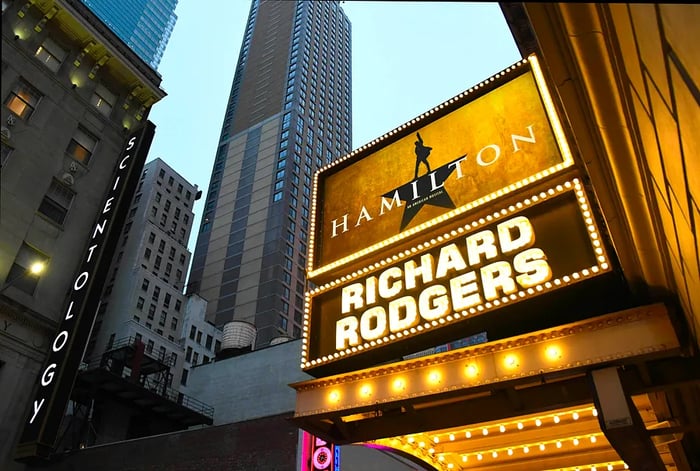 Hamilton, the Broadway musical, at the Richard Rogers Theater