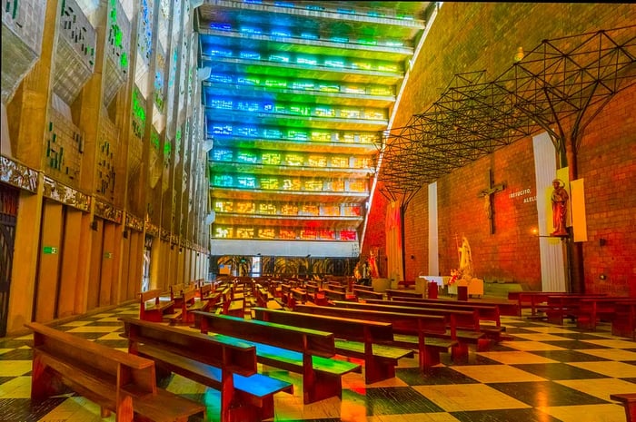 Inside the Iglesia El Rosario in San Salvador, El Salvador