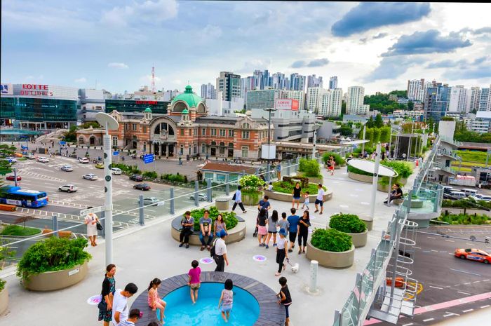 Seoullo 7017 skypark located in the heart of Seoul, South Korea