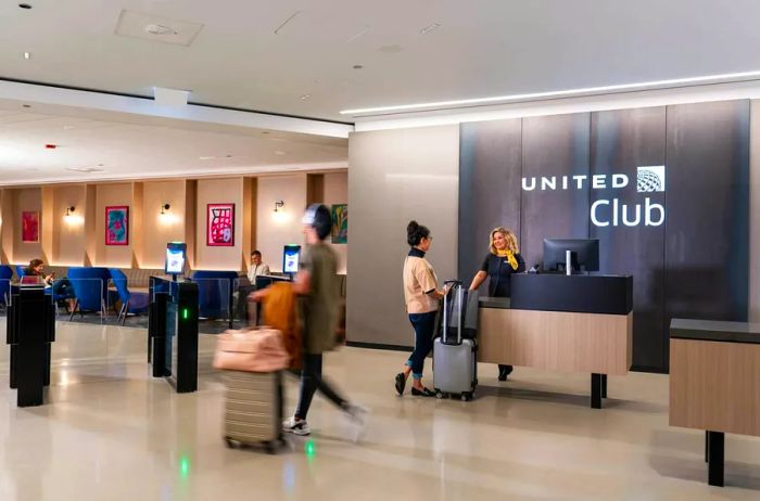 The newly opened United Club at Chicago's O'Hare International Airport