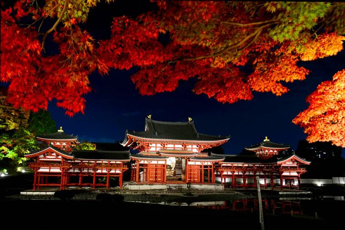 Phoenix Hall of Byōdō-in at Night, Uji, Kyoto, Japan