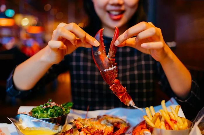 Indulge in the lobster; you're dining on the points you've accumulated