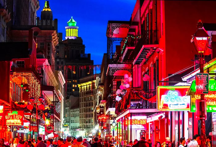 Vibrant nightlife in the French Quarter..New Orleans, Louisiana, USA