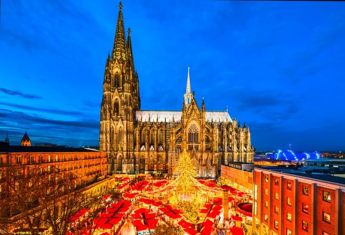 A majestic Gothic cathedral that hosts a stunning Christmas market right in its square.