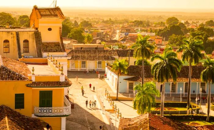 Aerial view of the colonial town of Trinidad, Cuba