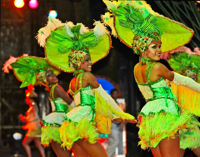 Dancers performing at Tropicana during a cabaret show in Havana, Cuba