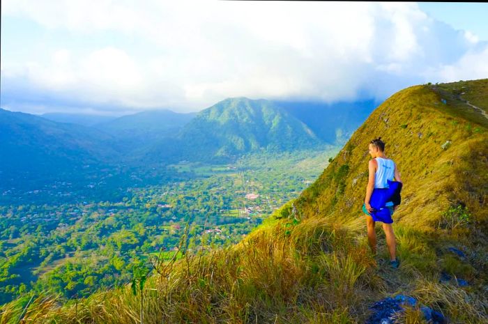 A person gazing from the crater walk of El Valle de Anton