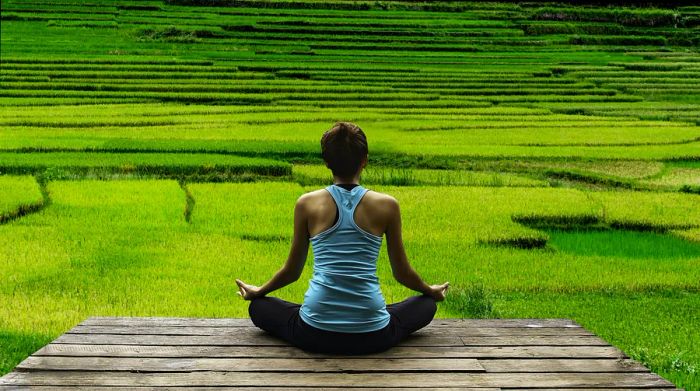 Woman practicing yoga