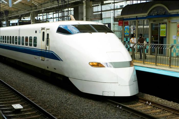 Shinkansen (high-speed train) at Kyoto Station