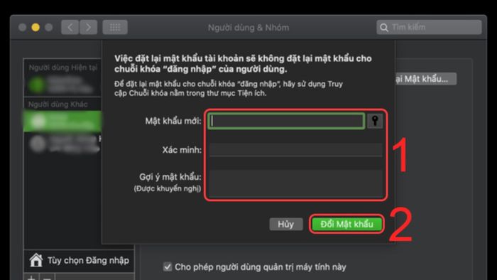 giải quyết vấn đề quên mật khẩu MacBook