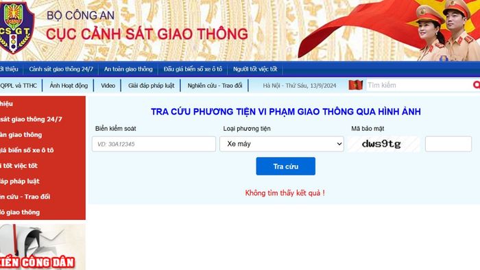 Hướng dẫn tra cứu phạt nguội xe máy, ô tô trên trang của Sở Giao thông - bước 2