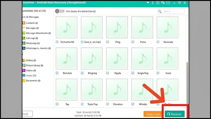 Hướng dẫn khôi phục ghi âm đã xóa trên OPPO qua máy tính - Bước 5