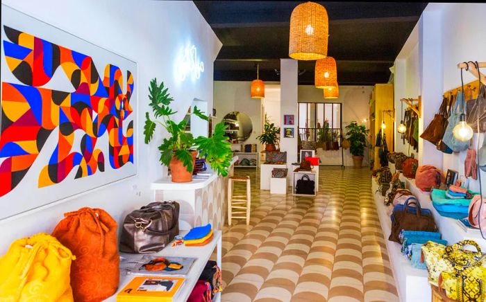 Interior of Lalla boutique featuring merchandise in Marrakesh