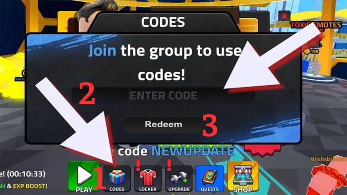 Hướng dẫn nhập mã code Ultimate Soccer