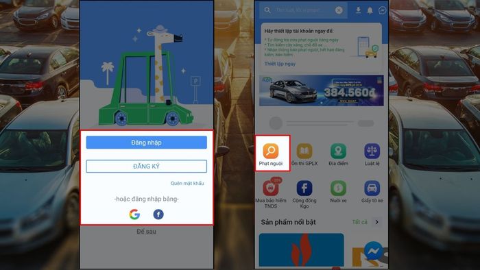 Hướng dẫn kiểm tra phạt nguội xe máy, ô tô trên điện thoại Android - bước 2