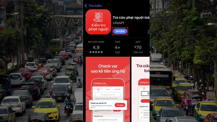 Hướng dẫn kiểm tra phạt nguội xe máy, ô tô trên điện thoại iPhone - bước 1