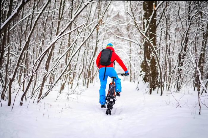 Fat-tire snow cycling provides an exhilarating way to enjoy winter sports without needing skis. Predrag Vuckovic/Getty Images