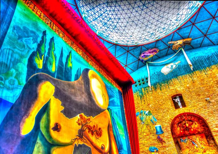 Inside the Dali Theatre and Museum in Figueres, Spain