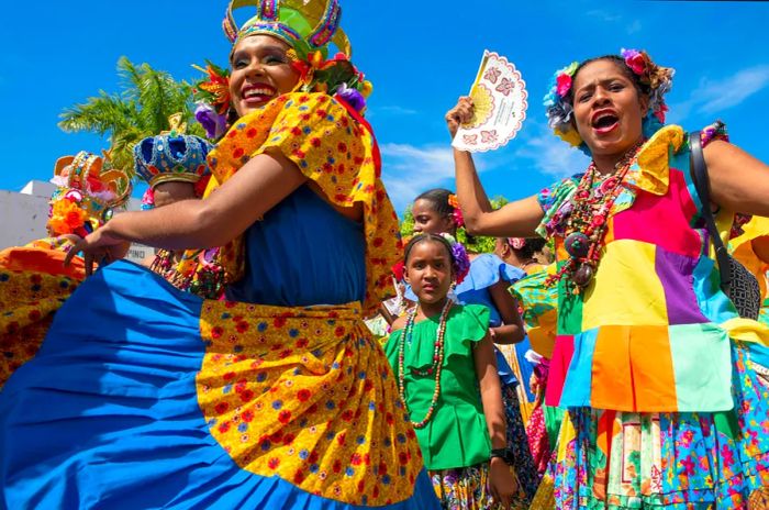 Witness the vibrant parades and performances at the 1000 Polleras Parade, also known as the 'Desfile De Las Mill Polleras,' held in Las Tablas, Panama.