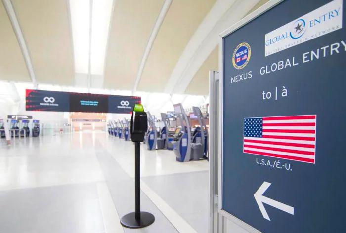 The NEXUS / Global Entry lane at Pearson International Airport in Toronto