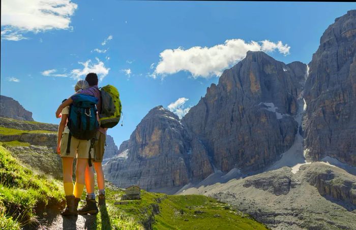 A couple hikes, gazing over the valley toward Brentei Hut in the stunning Brenta Dolomite region of Italy