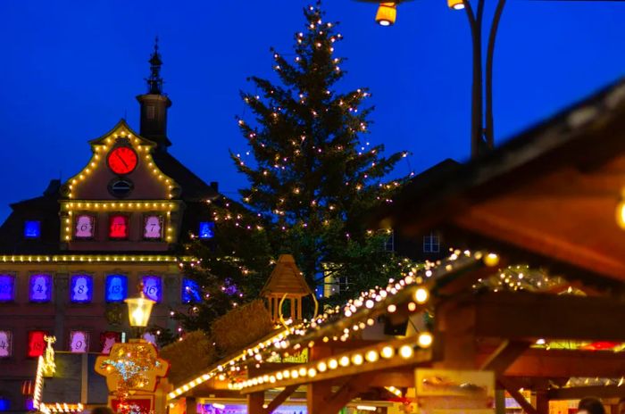 Advent calendar-themed window displays in Germany