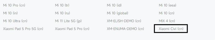 Xiaomi ngừng hỗ trợ mẫu Xiaomi Civi