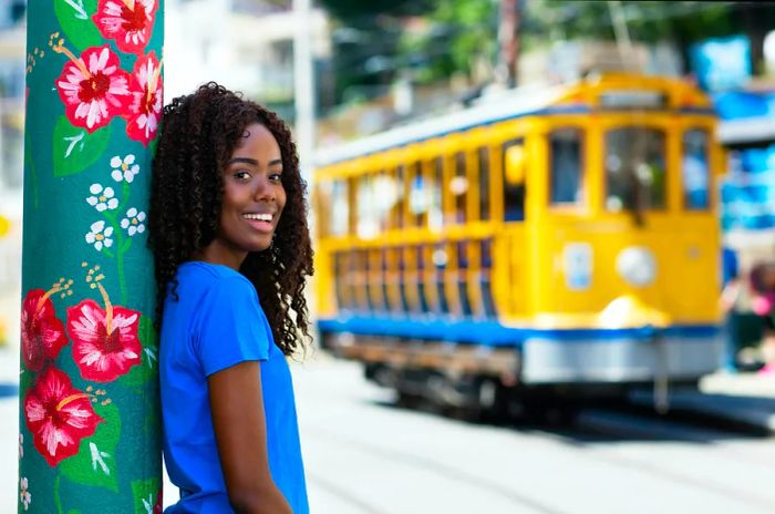 A stunning Brazilian woman enjoying the outdoors in Santa Teresa, Rio de Janeiro