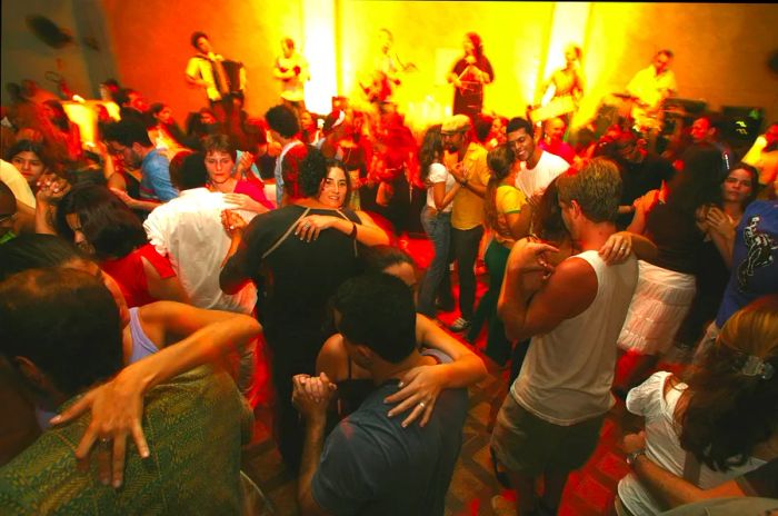 Samba music and dancing at Clube dos Democraticos, Rio de Janeiro, Brazil