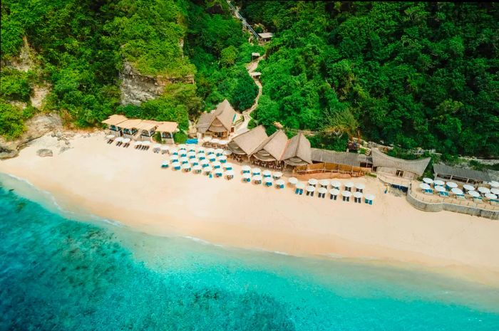 Aerial view of Karma Kandara Beach resort in Bali