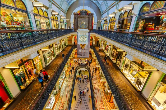 Shoppers enjoying the Queen Victoria Building (QVB) in Sydney