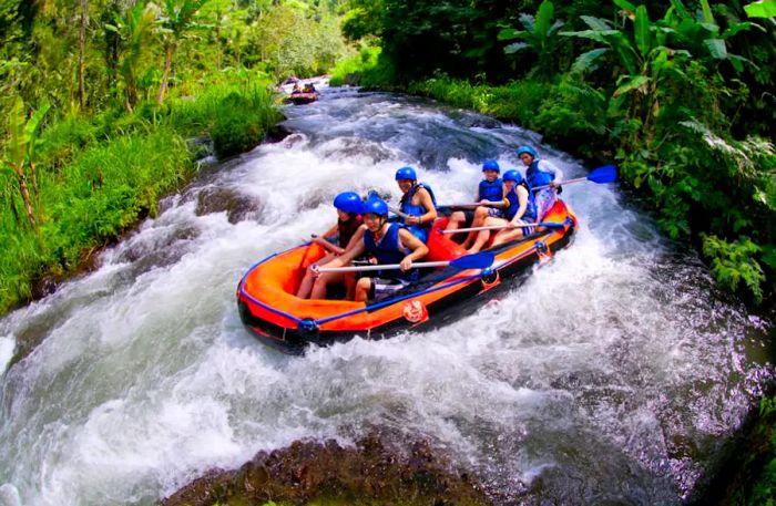 Experience the thrill of rafting down Bali's jungle rivers