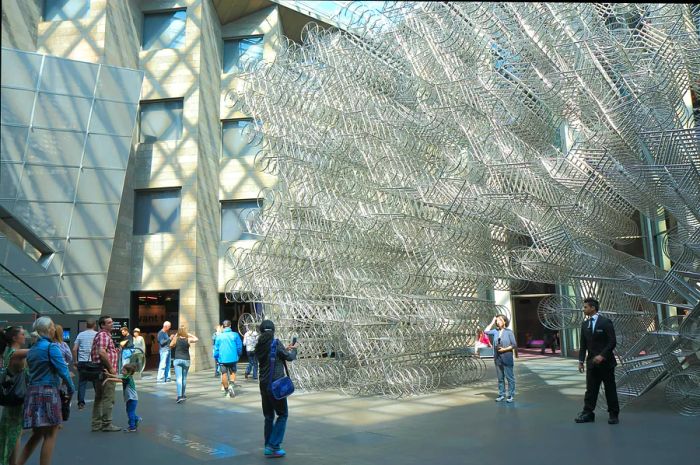 Visitors at the National Gallery of Victoria in Melbourne, Australia.