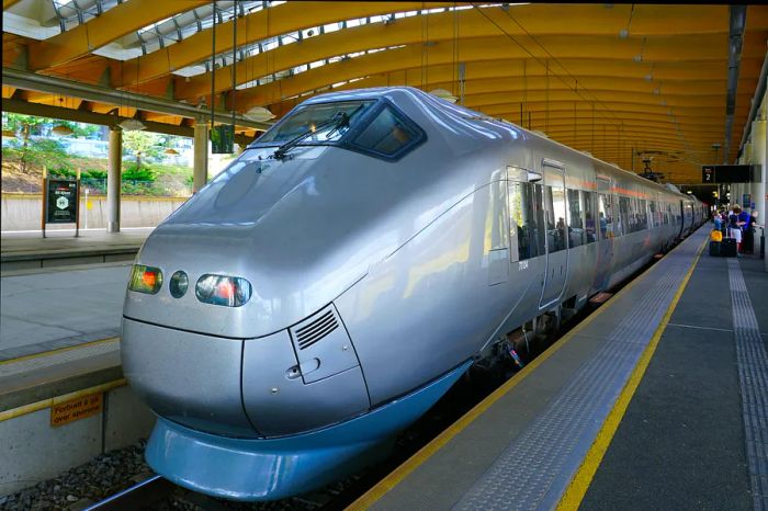 The Flytoget Airport Express Train at Oslo Airport, Norway