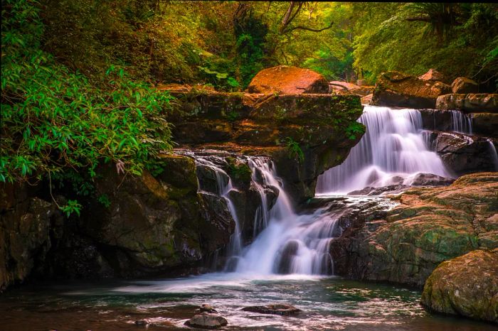 Full Moon Waterfall in Manyueyuan National Forest Recreation Area close to Taipei