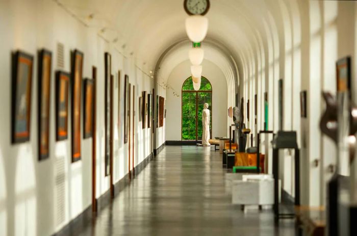 A corridor at the Lodge at St Edward Park, Washington State, USA